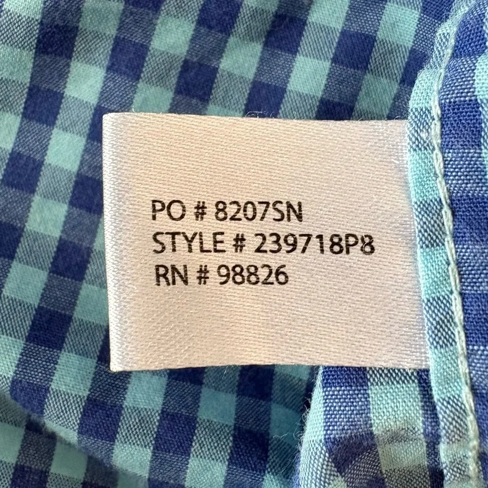 US Polo Assn Blue Checked Button Up Short Sleeve Button Up Casual Shirt Men 2XL